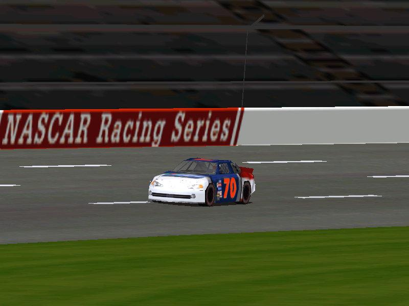 On track in the NASCAR Racing 3 game -- my sim of choice for many years.