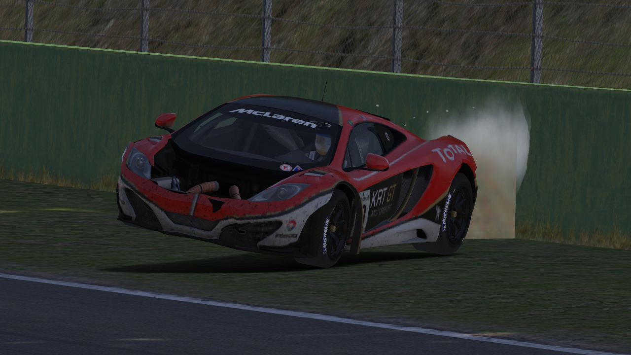 Hard contact with the wall at Spa brought an end to our 24 hour hopes.